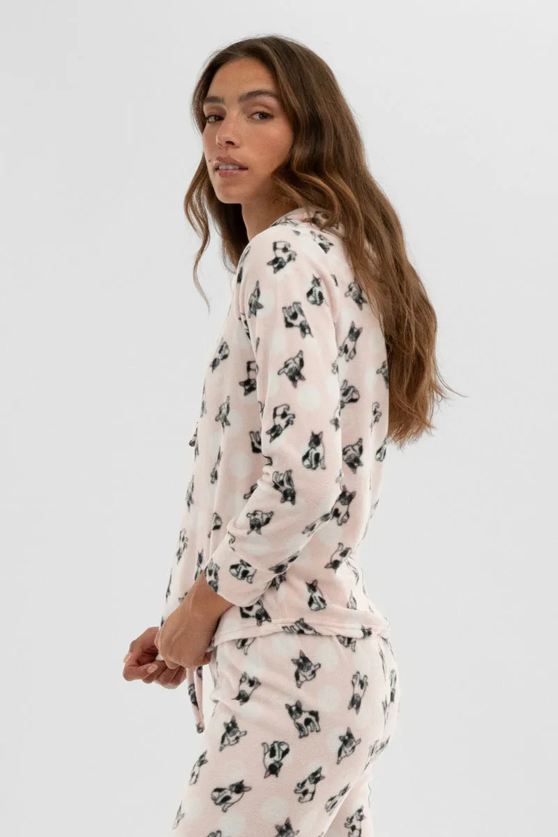 Canada Weather Gear Plaid Hooded Pajama Top - Blush sold by Fairweather product image thumbnail 2