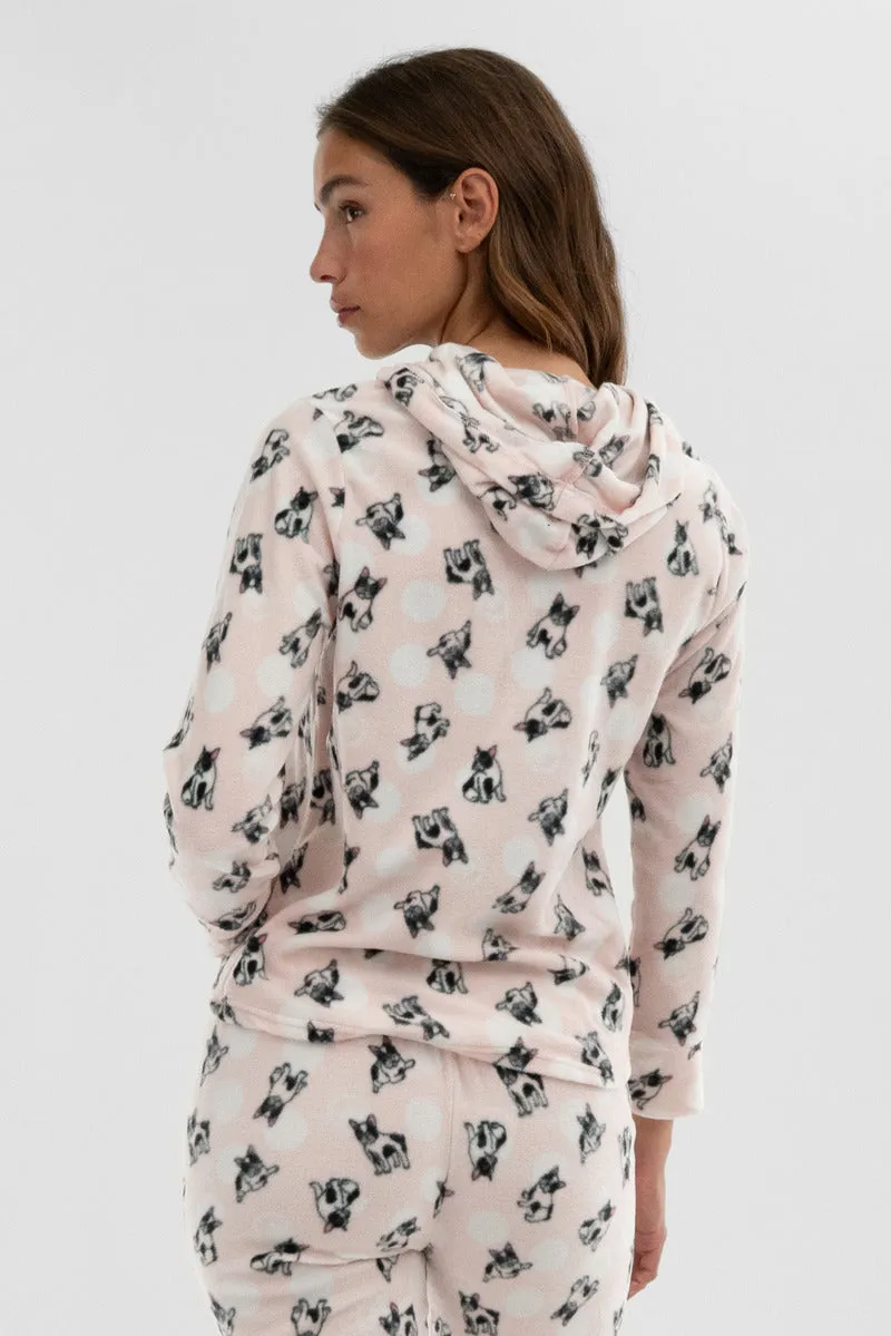 Canada Weather Gear Plaid Hooded Pajama Top - Blush sold by Fairweather product image thumbnail 3