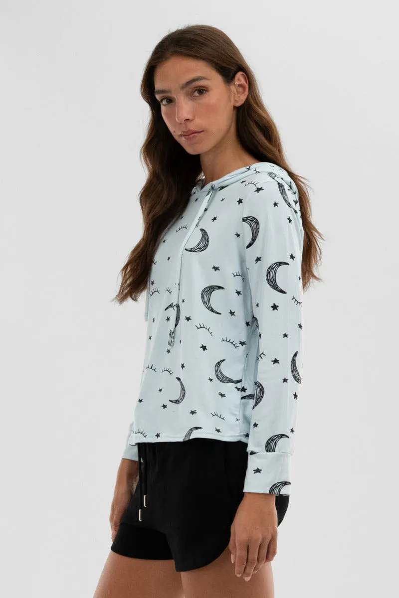 Canada Weather Gear Moon Print Hooded Pajama Top - Blue sold by Fairweather product image thumbnail 2