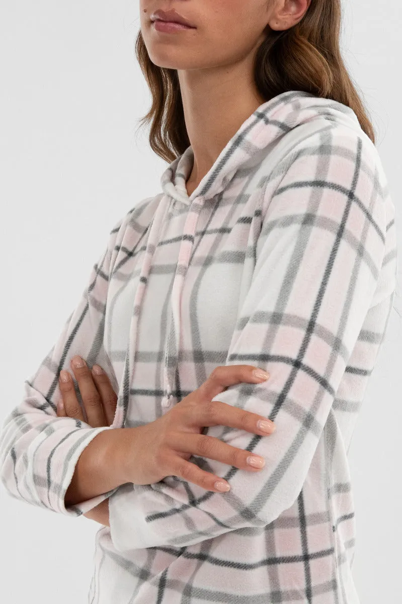 Canada Weather Gear Dog Print Hooded Pajama Top - Blush sold by Fairweather product image thumbnail 4