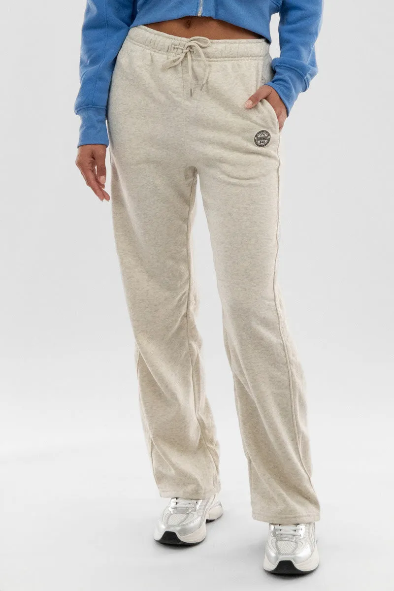 Wide Leg Fleece Sweatpants - Beige sold by Fairweather