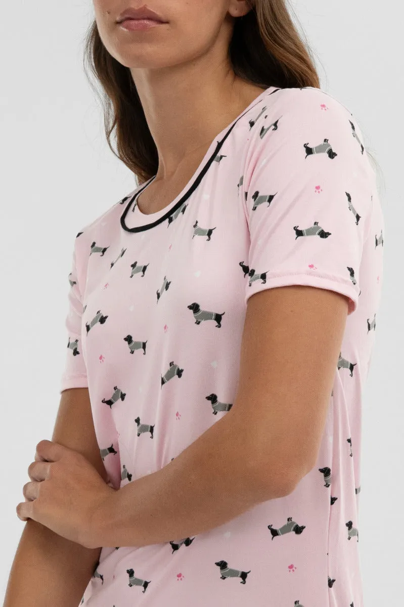 Canada Weather Gear Dog Print Tunic Pajama Top - Pink sold by Fairweather product image thumbnail 4