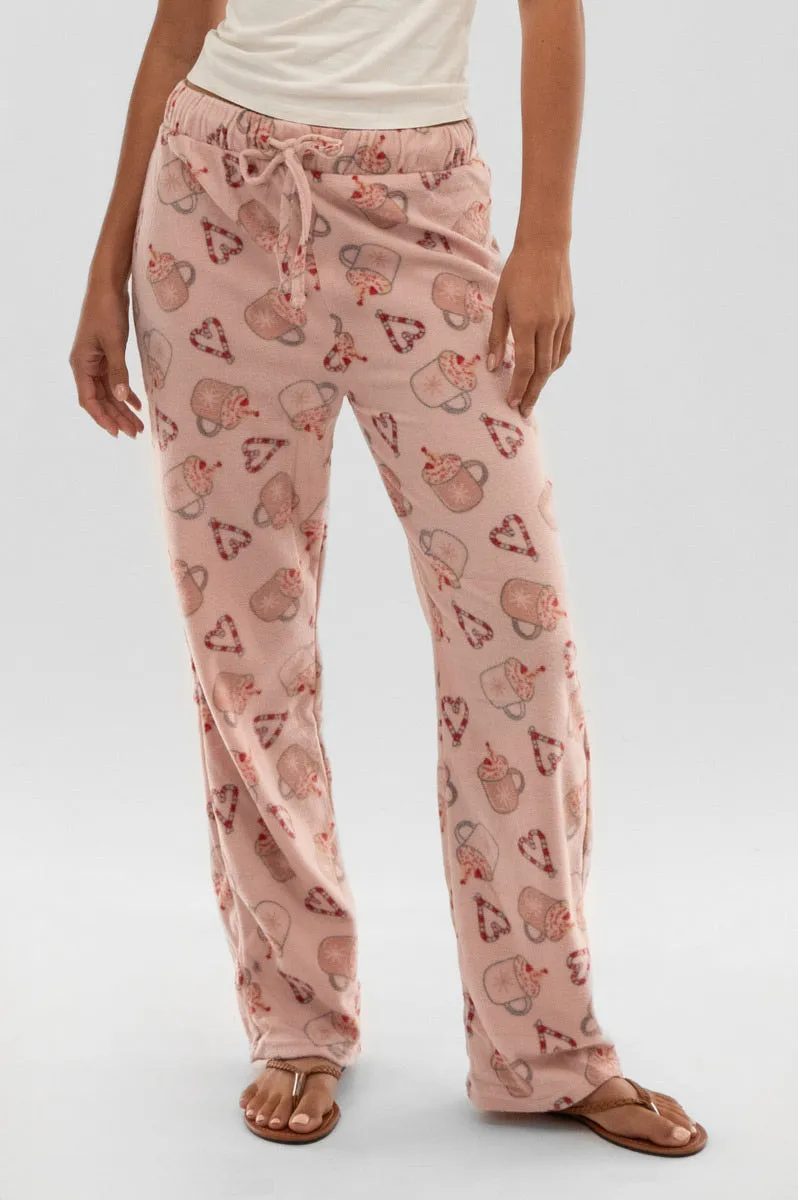 Canada Weather Gear Festive Print Wide Leg Pajama Pants - Pink sold by Fairweather