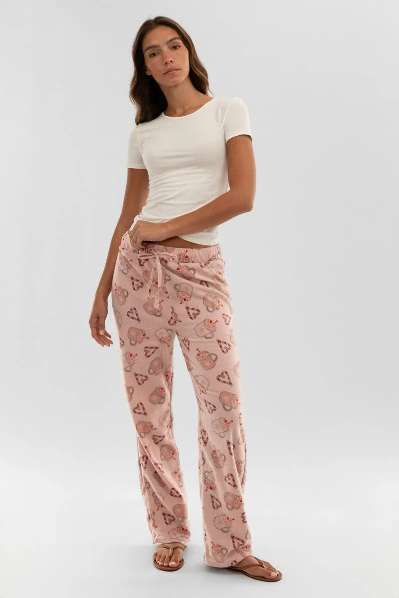Canada Weather Gear Festive Print Wide Leg Pajama Pants - Pink sold by Fairweather product image thumbnail 5