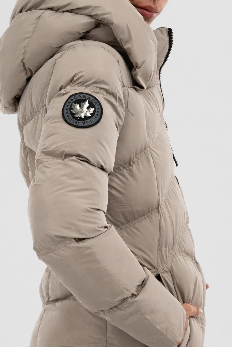 Canada Weather Gear Chevron Quilted Parka Jacket - Beige sold by Fairweather product image thumbnail 4