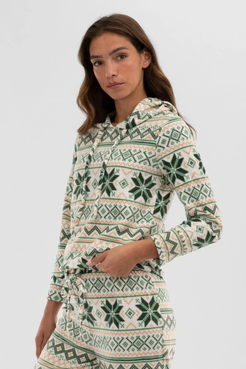 Canada Weather Gear Plaid Hooded Pajama Top - White sold by Fairweather product image thumbnail 2