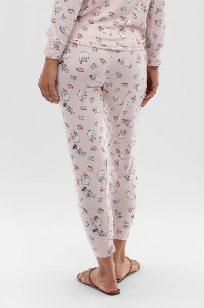 Canada Weather Gear Dog Print Tie Waist Pajama Pants - Blush sold by Fairweather product image thumbnail 3