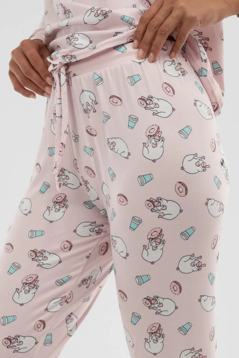 Canada Weather Gear Dog Print Tie Waist Pajama Pants - Blush sold by Fairweather product image thumbnail 4