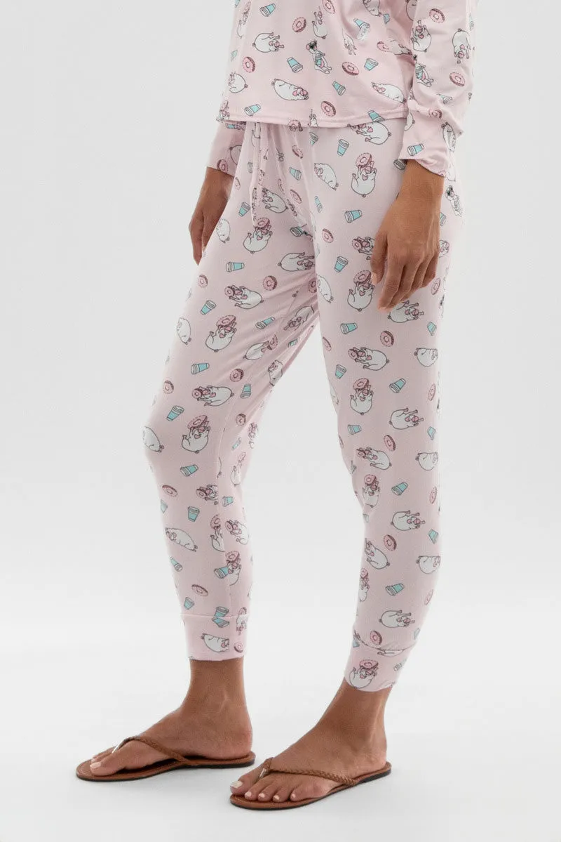 Canada Weather Gear Dog Print Tie Waist Pajama Pants - Blush sold by Fairweather product image thumbnail 2