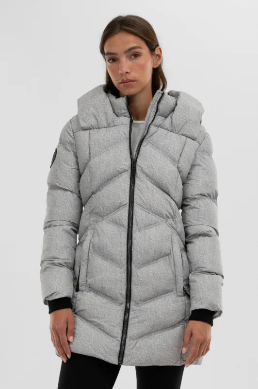 Canada Weather Gear Chevron Quilted Parka Jacket - Grey sold by Fairweather