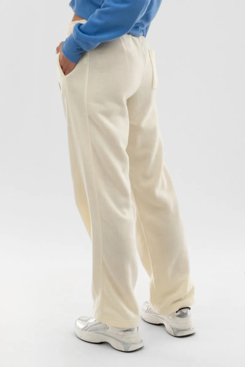 Fahrenheit Wide Leg Fleece Sweatpants - Cream sold by Fairweather product image thumbnail 3