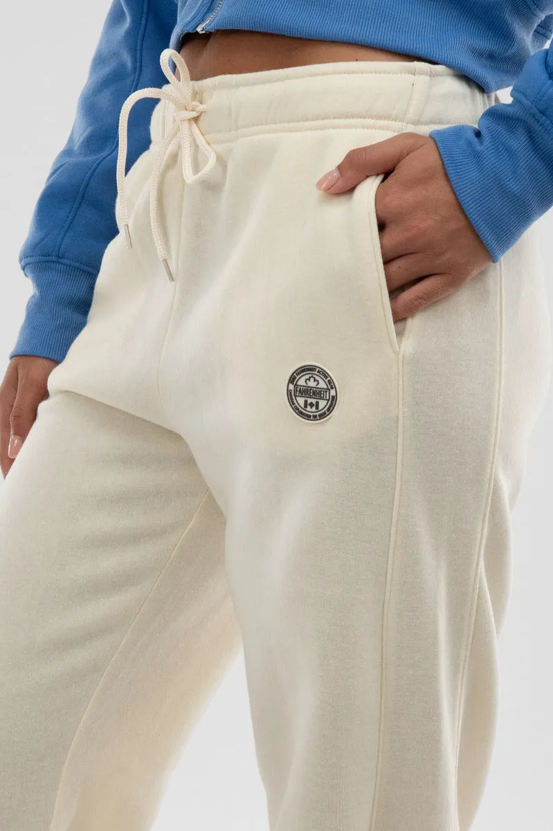 Fahrenheit Wide Leg Fleece Sweatpants - Cream sold by Fairweather product image thumbnail 4