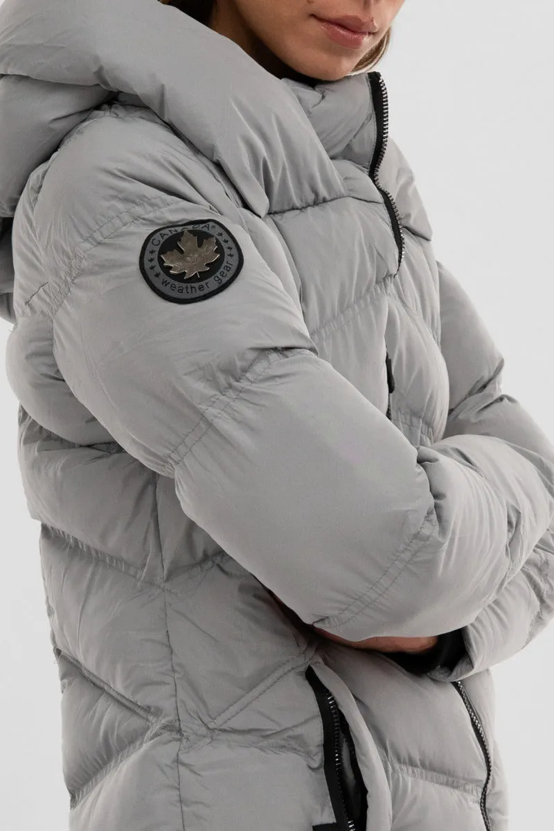 Canada Weather Gear Chevron Quilted Parka Jacket - Grey sold by Fairweather product image thumbnail 4