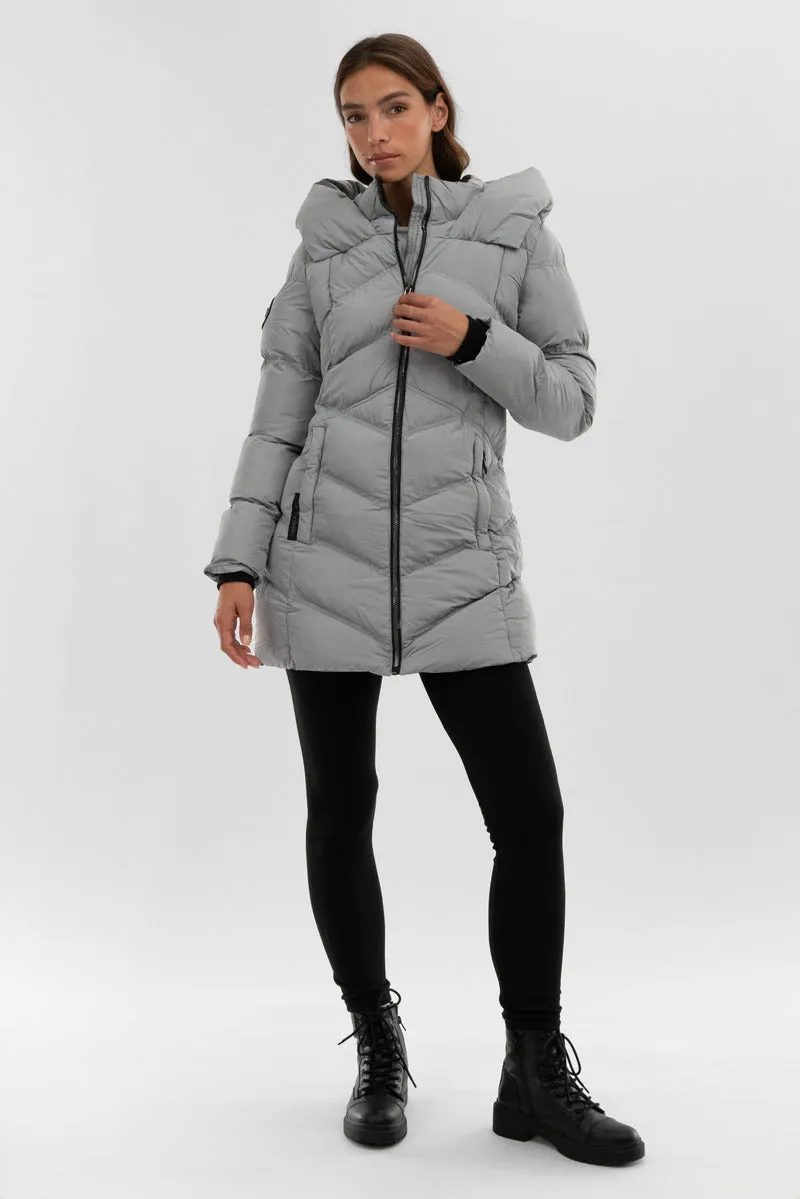 Canada Weather Gear Chevron Quilted Parka Jacket - Grey sold by Fairweather product image thumbnail 5