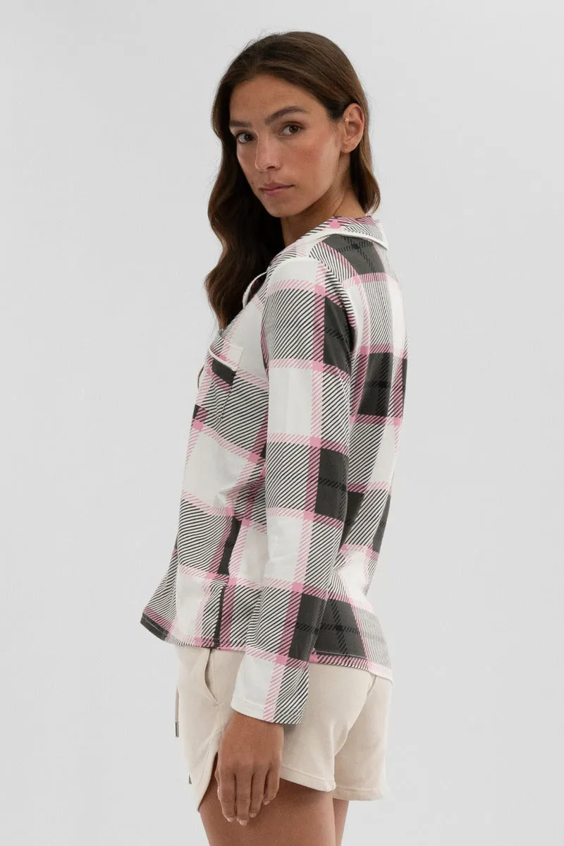 Canada Weather Gear Plaid Button Down Pajama Top - White sold by Fairweather product image thumbnail 3