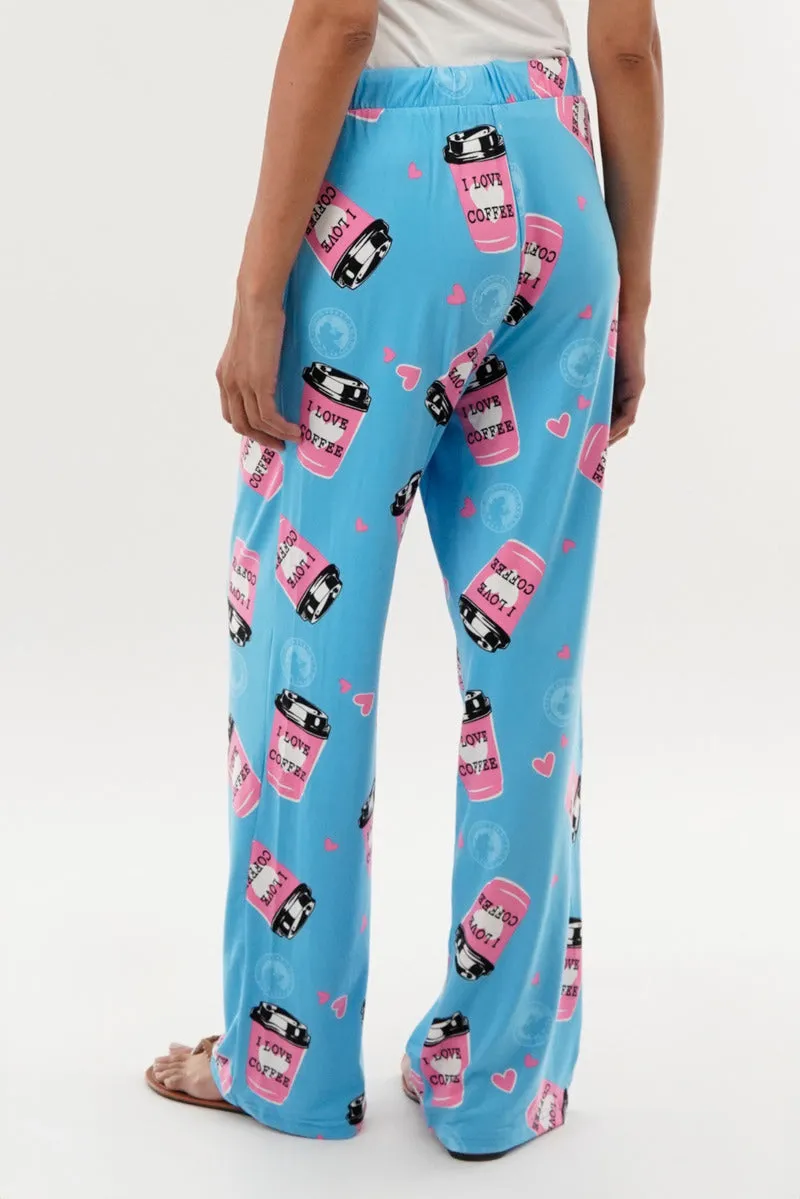 Canada Weather Gear Coffee Print Wide Leg Pajama Pants - Blue sold by Fairweather product image thumbnail 3
