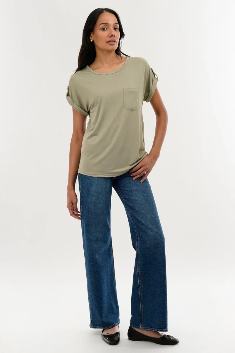 Costa Blanca Basic Cap Sleeve Tee - Green sold by Fairweather product image thumbnail 5