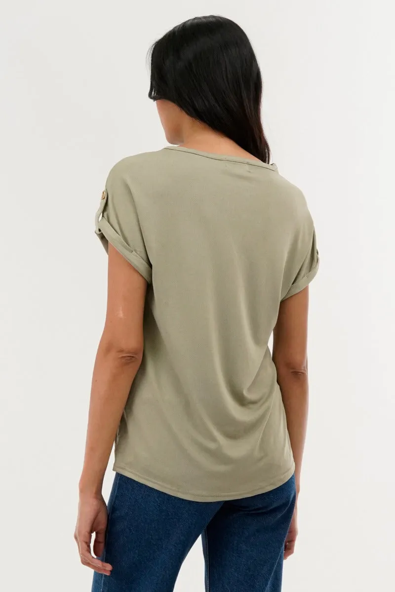 Costa Blanca Basic Cap Sleeve Tee - Green sold by Fairweather product image thumbnail 3