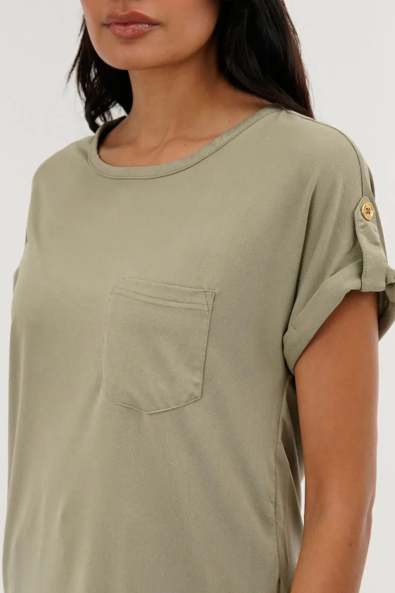 Costa Blanca Basic Cap Sleeve Tee - Green sold by Fairweather product image thumbnail 4