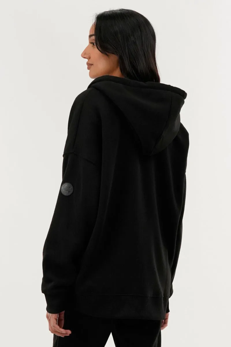 Fahrenheit Zip Up Drop Shoulder Hoodie - Black sold by Fairweather product image thumbnail 3