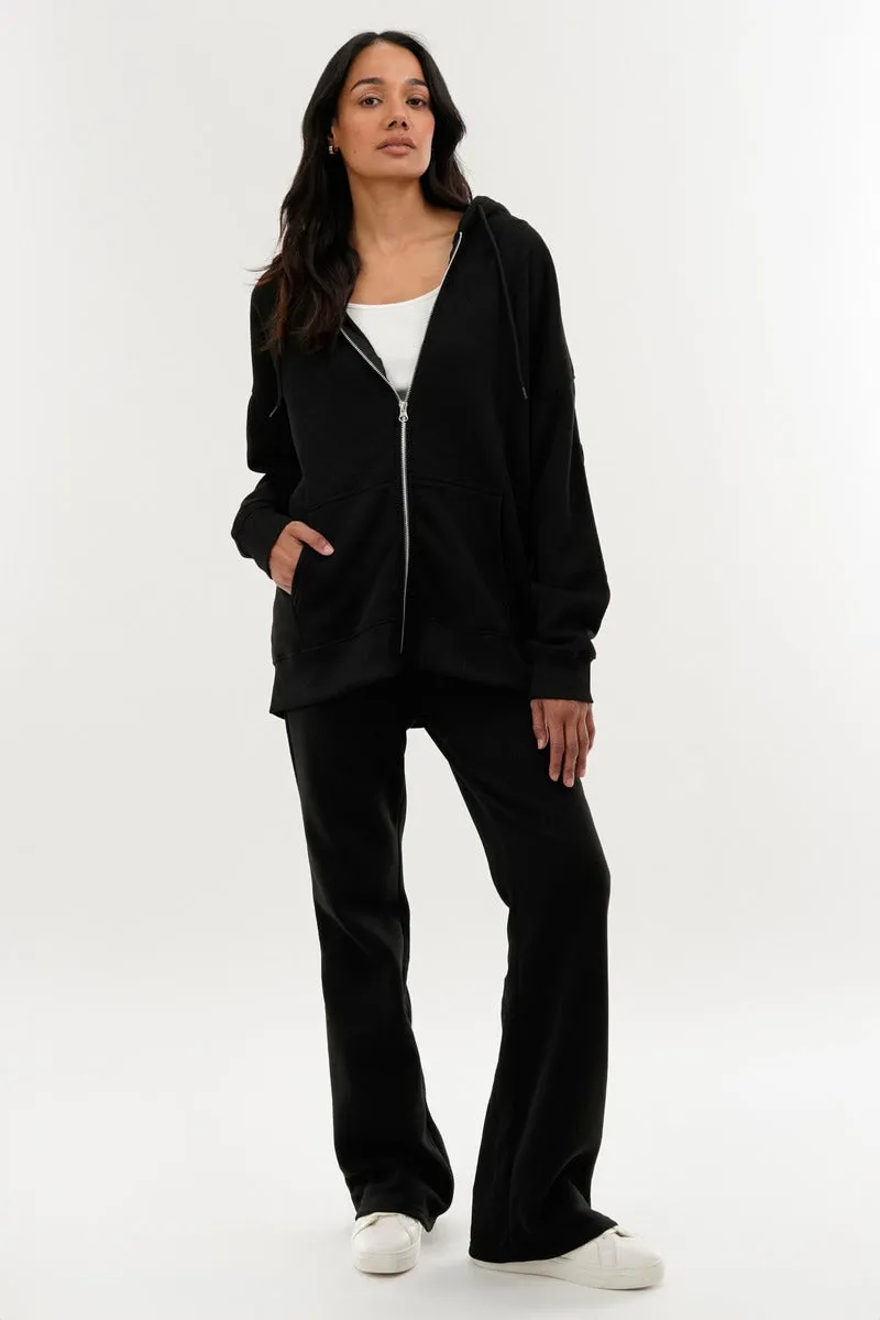 Fahrenheit Zip Up Drop Shoulder Hoodie - Black sold by Fairweather product image thumbnail 5