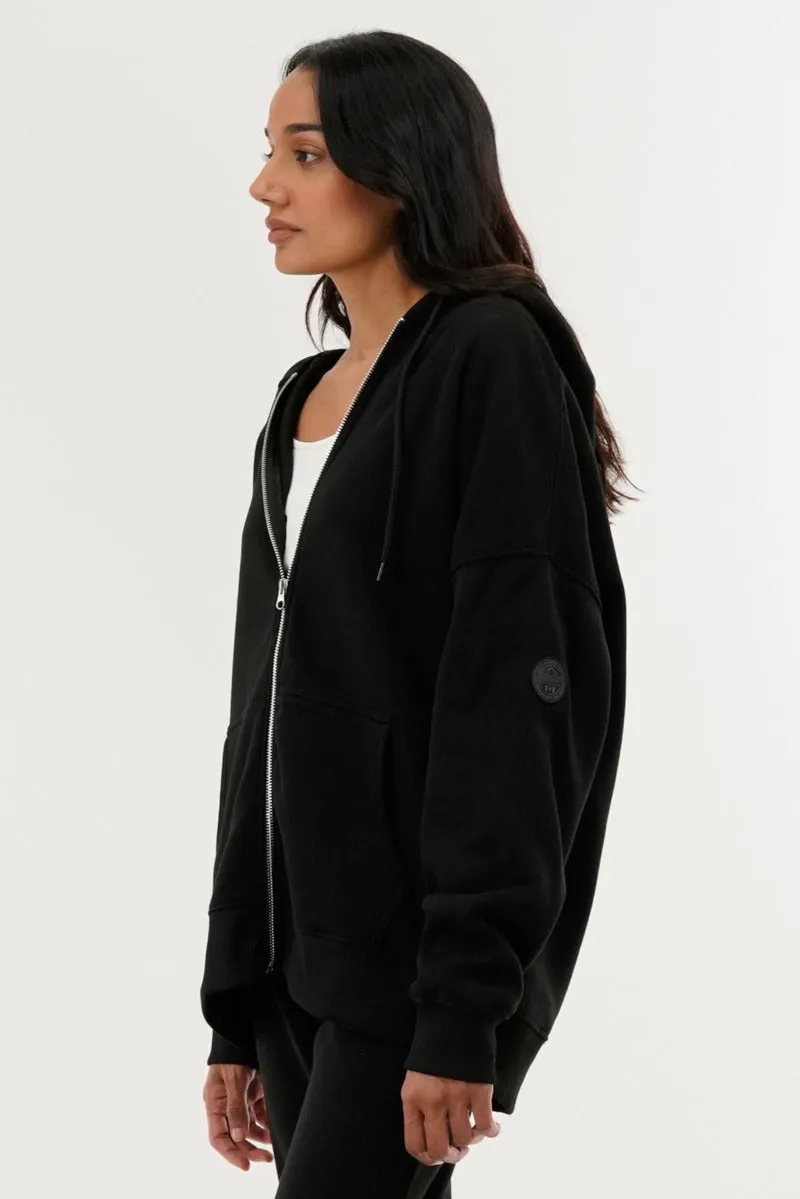 Fahrenheit Zip Up Drop Shoulder Hoodie - Black sold by Fairweather product image thumbnail 2