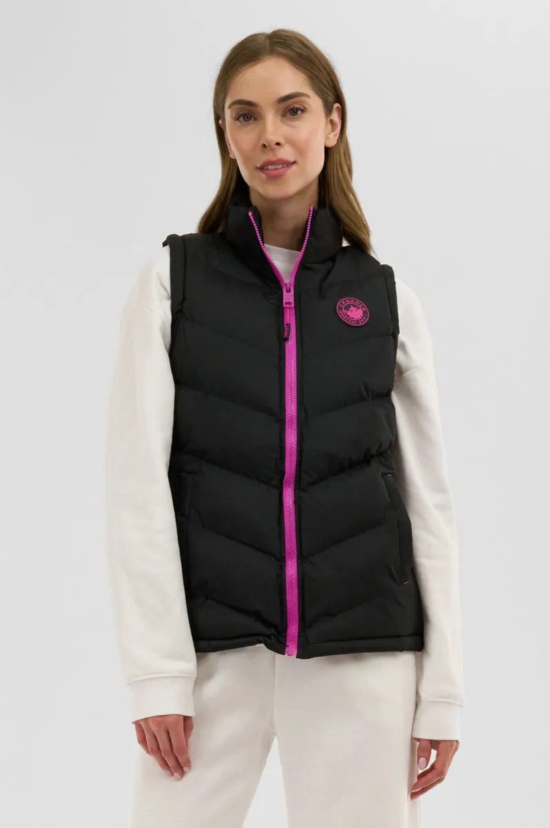Canada Weather Gear Chevron Puffer Vest - Black sold by Fairweather