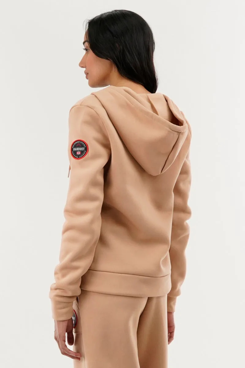 Fahrenheit Classic Zip Up Hoodie - Beige sold by Fairweather product image thumbnail 3