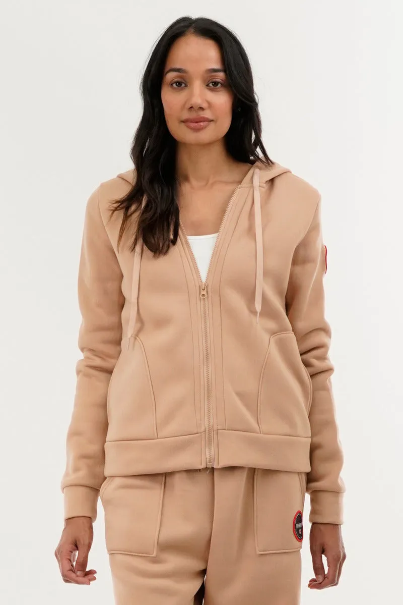 Fahrenheit Classic Zip Up Hoodie - Beige sold by Fairweather