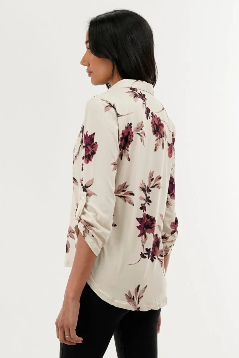 Floral Button Down Shirt - Beige sold by Fairweather product image thumbnail 3