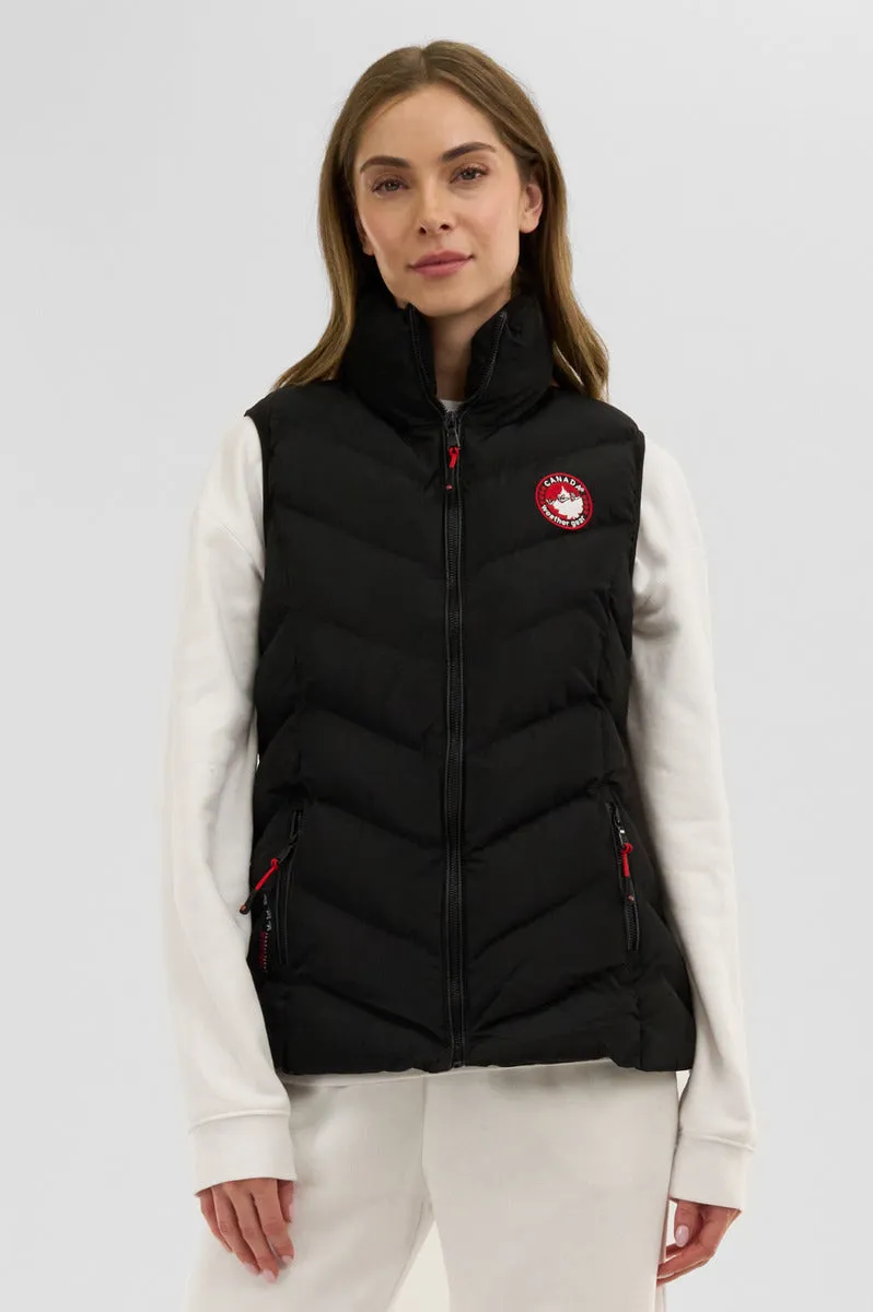 Canada Weather Gear Chevron Bubble Vest - Black sold by Fairweather