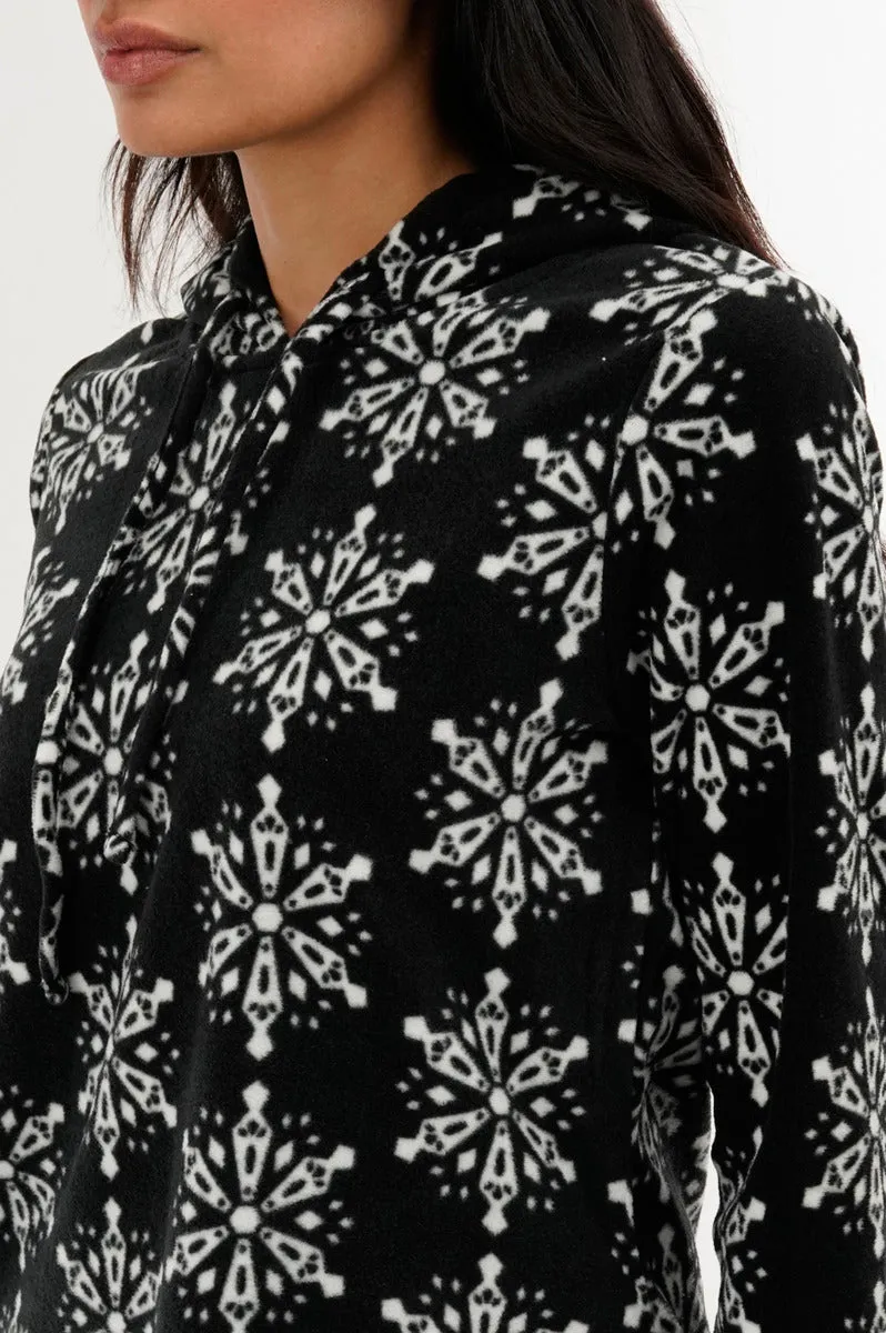 Canada Weather Gear Festive Print Hooded Pajama Top - Black sold by Fairweather product image thumbnail 4