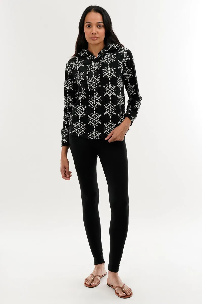 Canada Weather Gear Festive Print Hooded Pajama Top - Black sold by Fairweather product image thumbnail 5