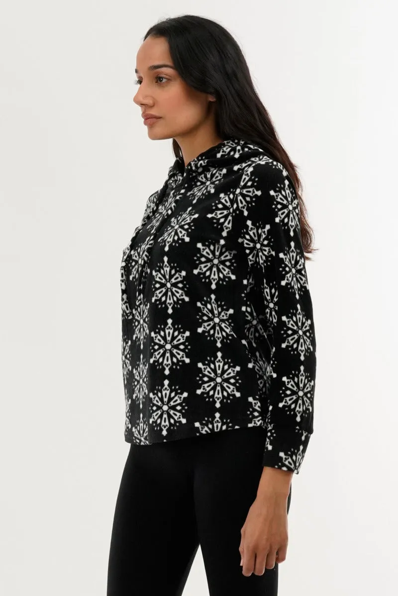 Canada Weather Gear Festive Print Hooded Pajama Top - Black sold by Fairweather product image thumbnail 2