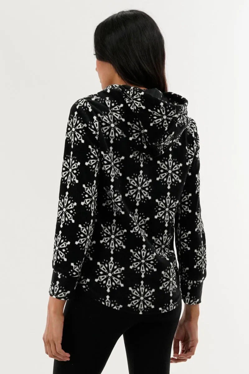 Canada Weather Gear Festive Print Hooded Pajama Top - Black sold by Fairweather product image thumbnail 3