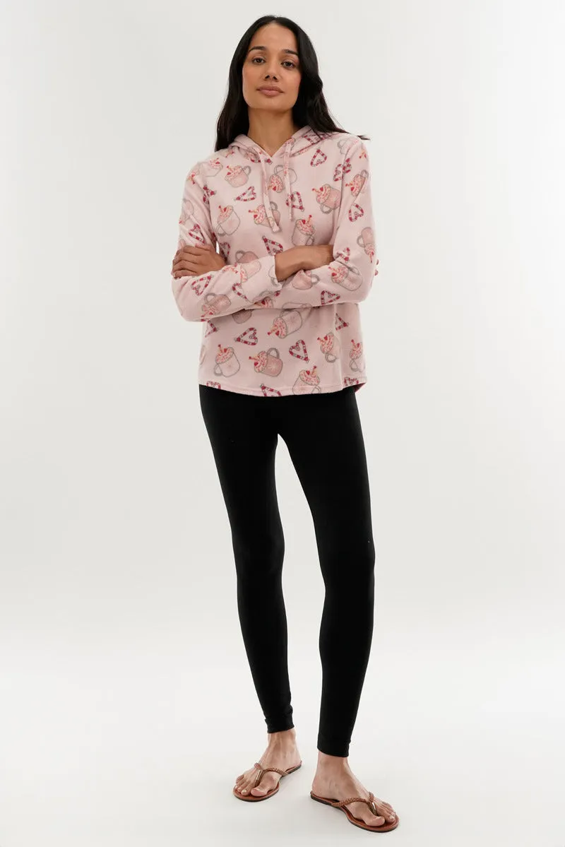 Festive Print Hooded Pajama Top - Pink sold by Fairweather product image thumbnail 5