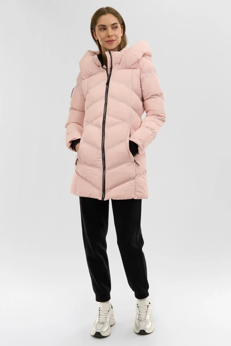 Canada Weather Gear Chevron Quilted Parka Jacket - Pink sold by Fairweather product image thumbnail 5