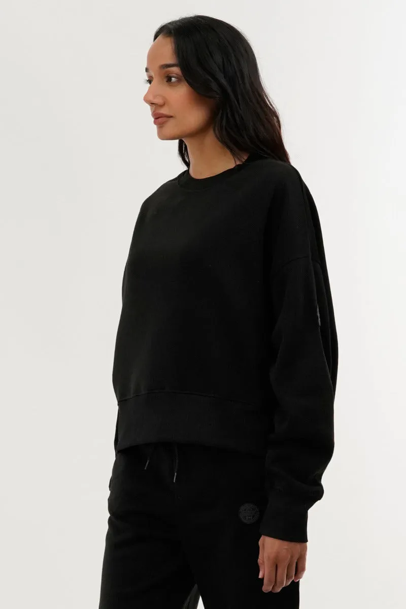 Fahrenheit Drop Shoulder Crewneck Sweatshirt - Black sold by Fairweather product image thumbnail 2