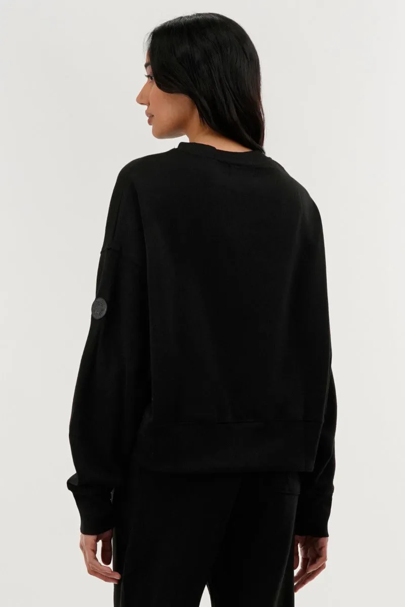 Fahrenheit Drop Shoulder Crewneck Sweatshirt - Black sold by Fairweather product image thumbnail 3