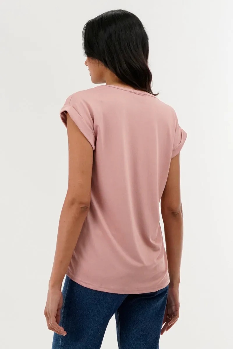Shoulder Lace Up Tee - Pink sold by Fairweather product image thumbnail 3
