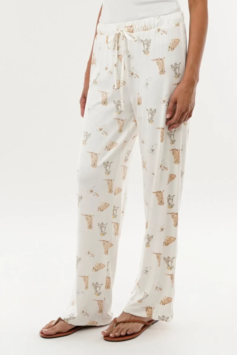 Canada Weather Gear Dog Print Wide Leg Pajama Pants - Beige sold by Fairweather product image thumbnail 2