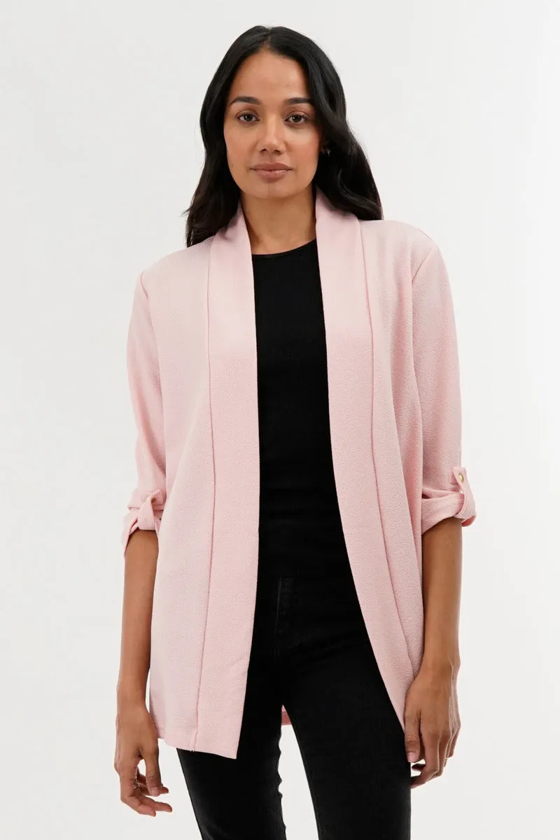 International INC Company Roll Up Sleeve Cardigan - Pink sold by Fairweather