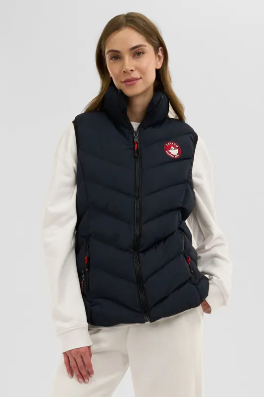 Canada Weather Gear Chevron Bubble Vest - Navy sold by Fairweather