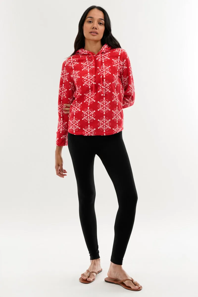 Canada Weather Gear Festive Print Hooded Pajama Top - Red sold by Fairweather product image thumbnail 5