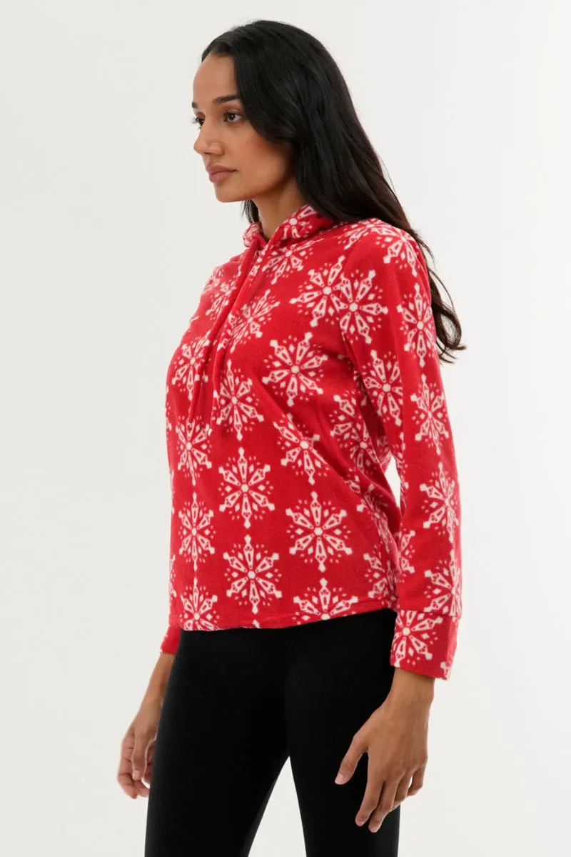 Canada Weather Gear Festive Print Hooded Pajama Top - Red sold by Fairweather product image thumbnail 2