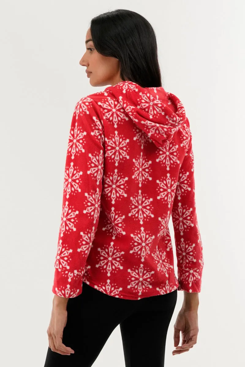 Canada Weather Gear Festive Print Hooded Pajama Top - Red sold by Fairweather product image thumbnail 3