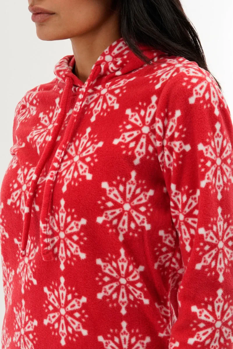 Canada Weather Gear Festive Print Hooded Pajama Top - Red sold by Fairweather product image thumbnail 4