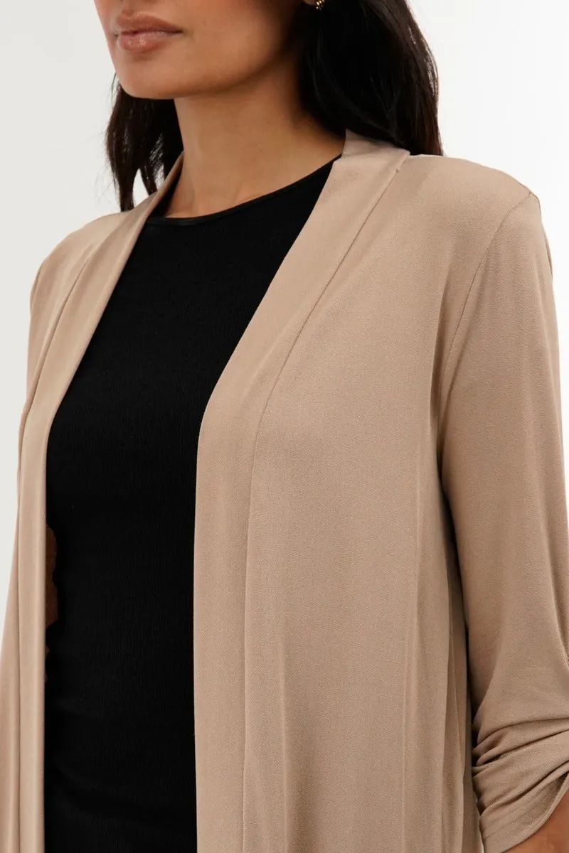 International INC Company Roll Up Sleeve Wrap Cardigan - Beige sold by Fairweather product image thumbnail 4