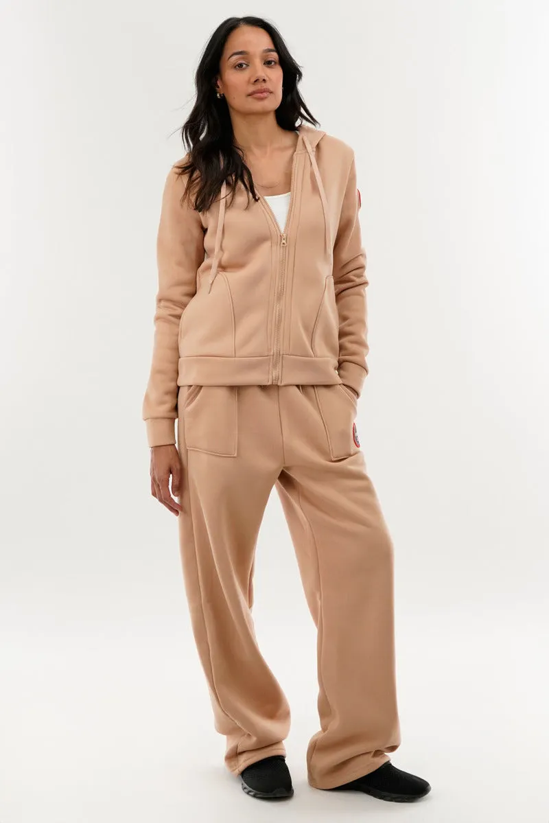 Fahrenheit Wide Leg Sweatpants - Beige sold by Fairweather product image thumbnail 5