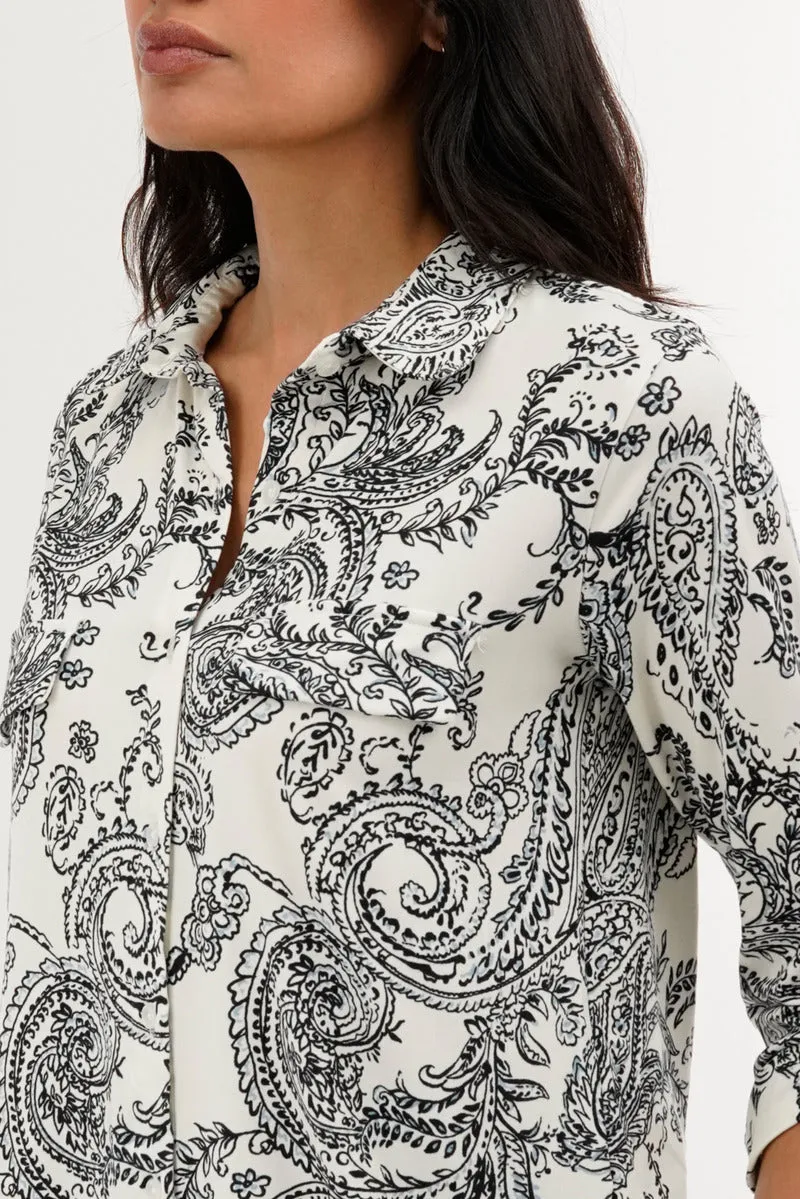 International INC Company Paisley Print Button Down Shirt - White sold by Fairweather product image thumbnail 4